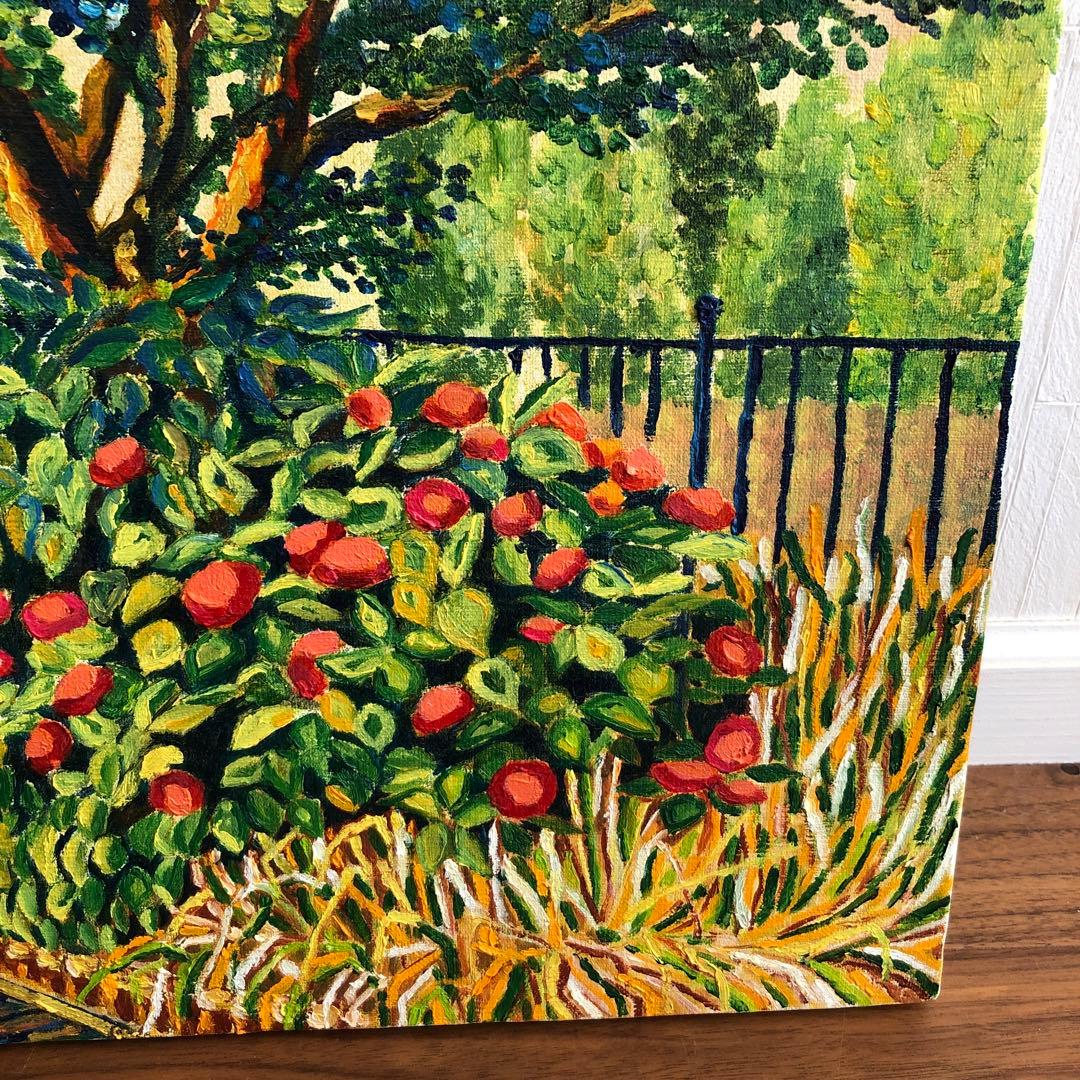 絵画　油絵　風景画　あじさいの道　F8