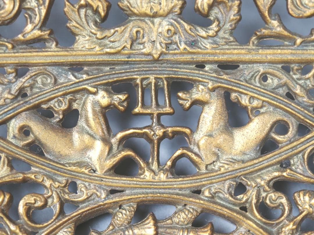 カルル・フリードリッヒ・シンケル 真鍮製 海馬と人魚 ウォッシュ