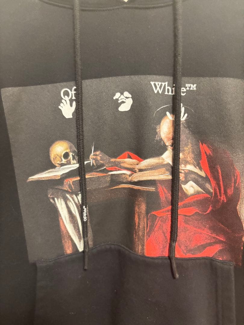 Off-White アートプリント ブラックパーカー