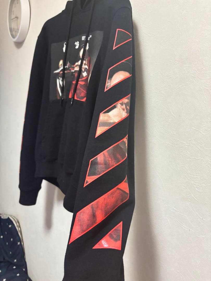 Off-White アートプリント ブラックパーカー