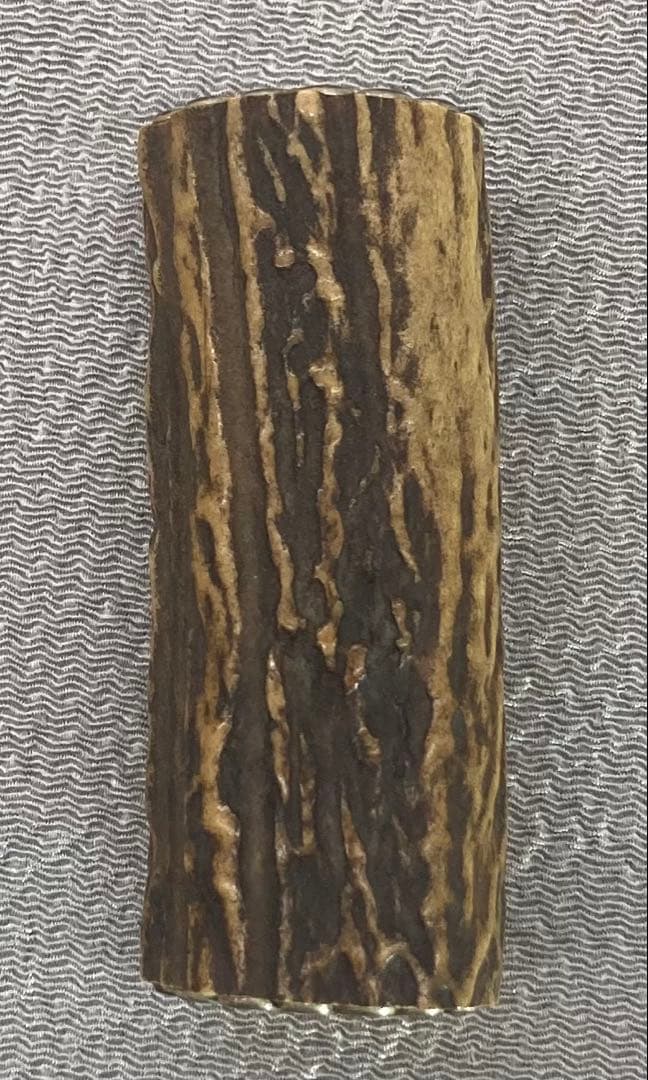 B439s「春日大社鹿角香合」木遊軒一丘造一司作　共袋(一丘)共箱(一丘一司銘)