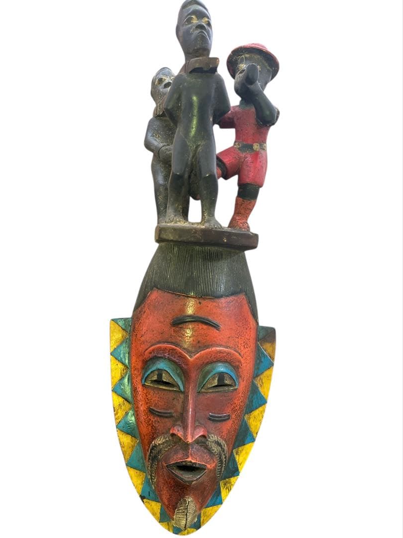グロ族仮面 63cm アフリカン プリミティブアート マスク 木彫 グロ族仮面 63cm アフリカン プリミティブアート マスク 木彫