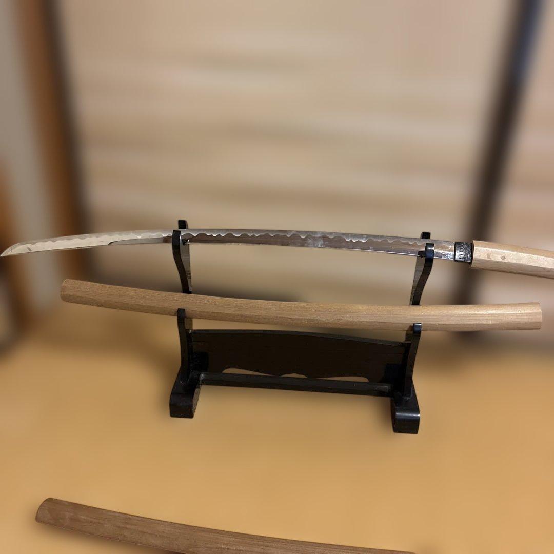 模造刀　白鞘　大小セット　台付き