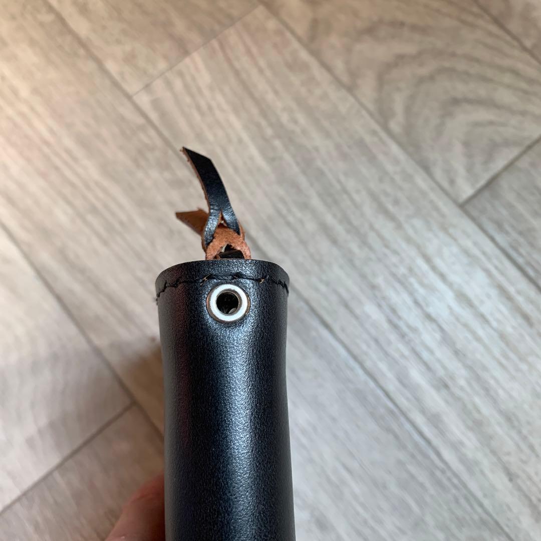 【茶芯ブラック】トラッカーウォレット　ミドル　ニッケル　お札を折らずに収納