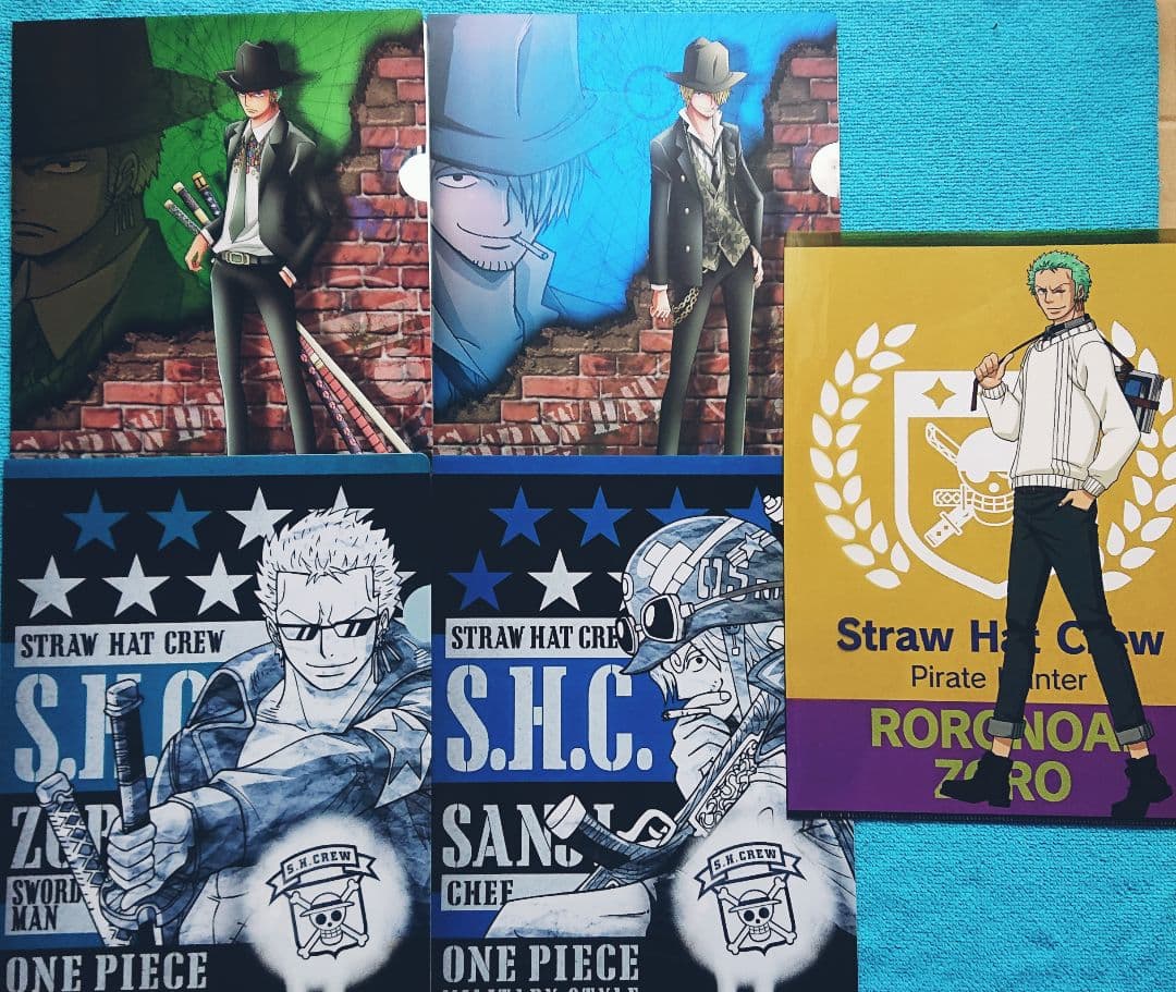 ◇ゾロ＆サンジ 7枚 ワンピース クリアファイル まとめ売り 激レア