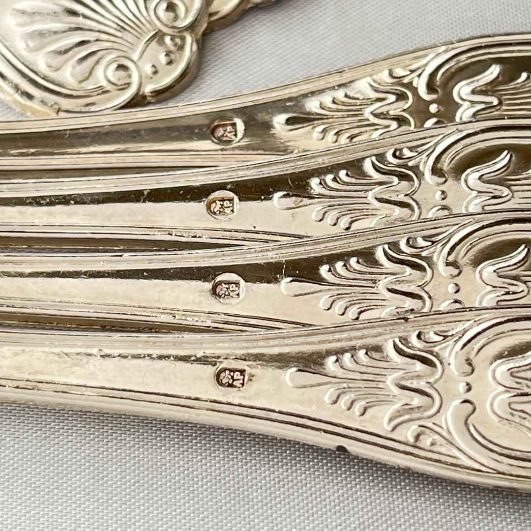 【英国】 キングスパターン ケーキフォーク 12本 【シルバープレート】