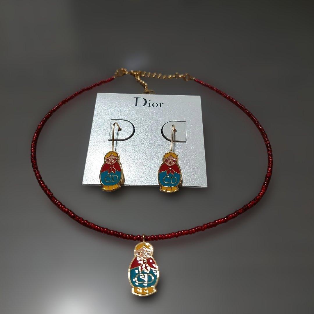 Christian Dior ディオール ネックレスとピアスセット - メルカリ