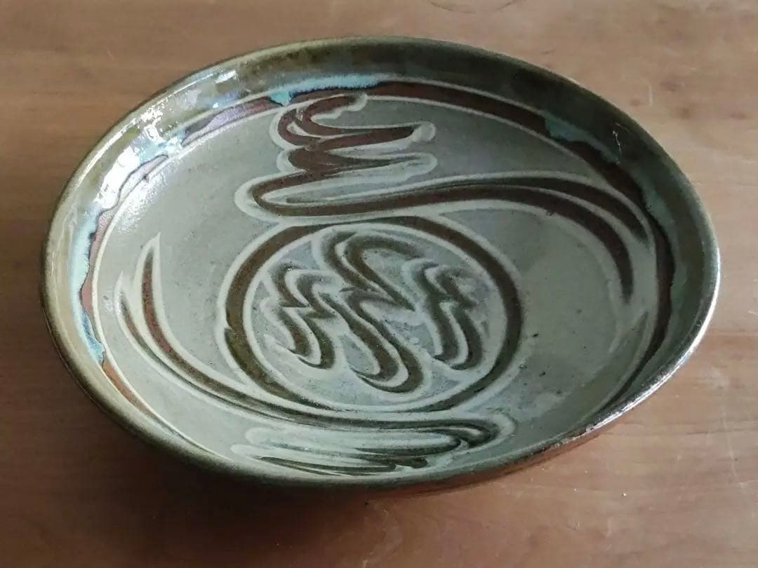 【美品】小石原焼　指描き 大皿（29.5㎝）指描き 民藝