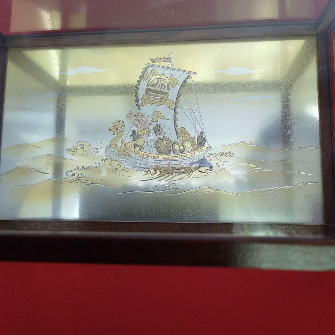 銀製置物、武比古作、縁起物七福神