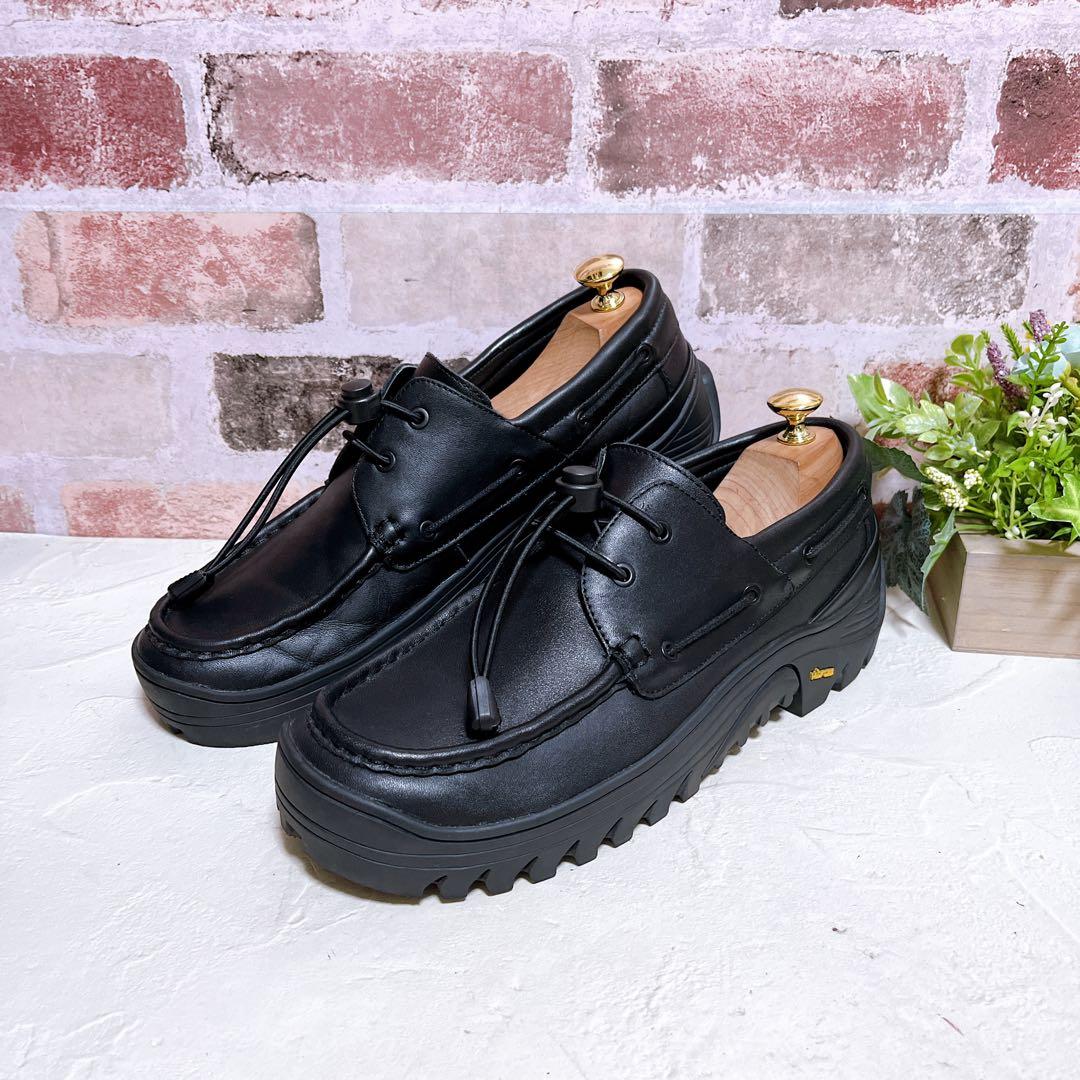 【ZARA×Vibram】デッキシューズ 黒 42 美品 ザラ ビブラム 厚底