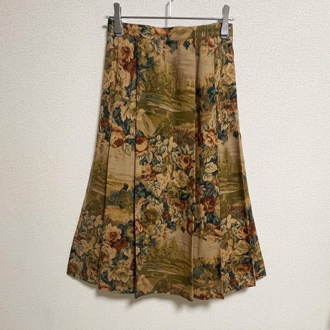 17号 BURBERRY ヴィンテージ 花柄 スカート 稀少サイズ バーバリー