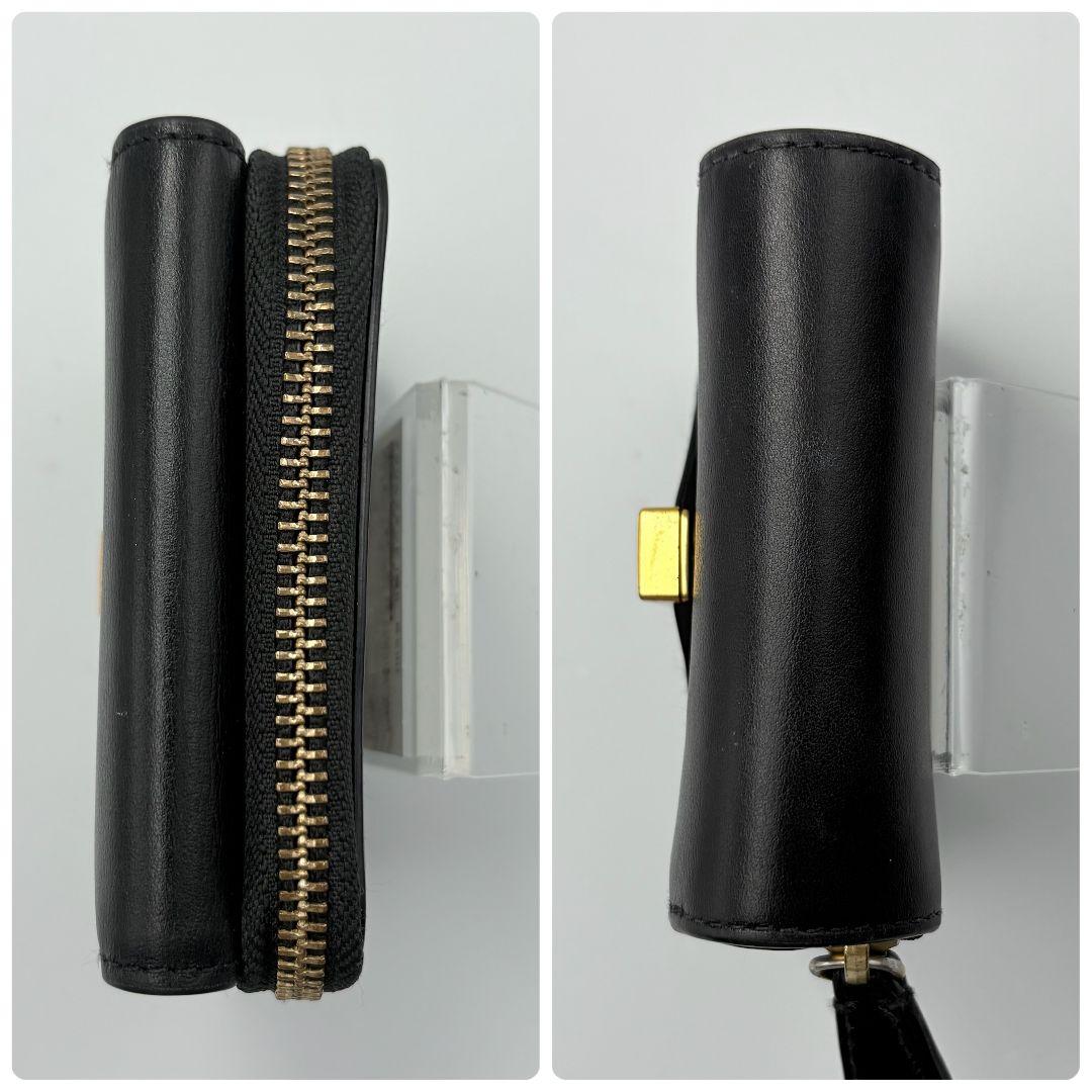 ポロラルフローレン レザー コンパクトウォレット 2つ折り財布 ゴールド金具