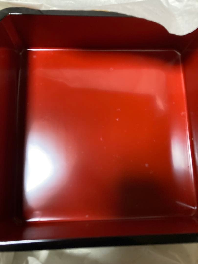 重箱 黒地 金色 松の木