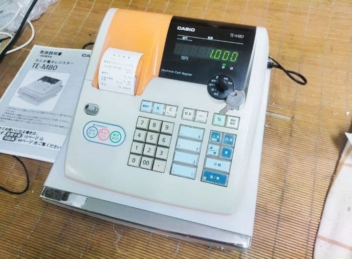 カシオレジスター TE-M80 中古品 人気機種感熱紙 送料無料 001121