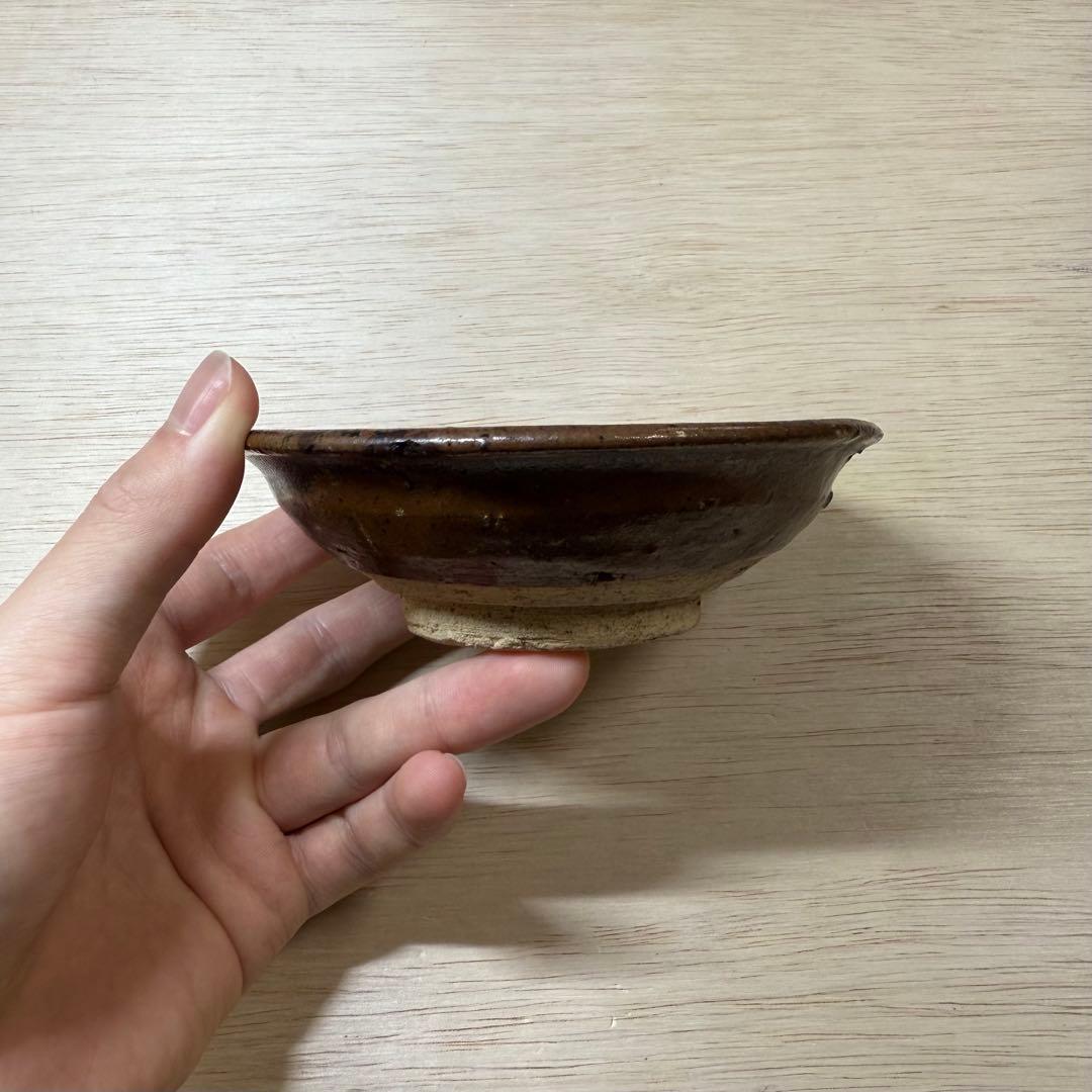 古瀬戸 鉄釉 盃 江戸初期 古美濃 壺屋焼 古常滑 渥美 酒器 小皿 古民芸