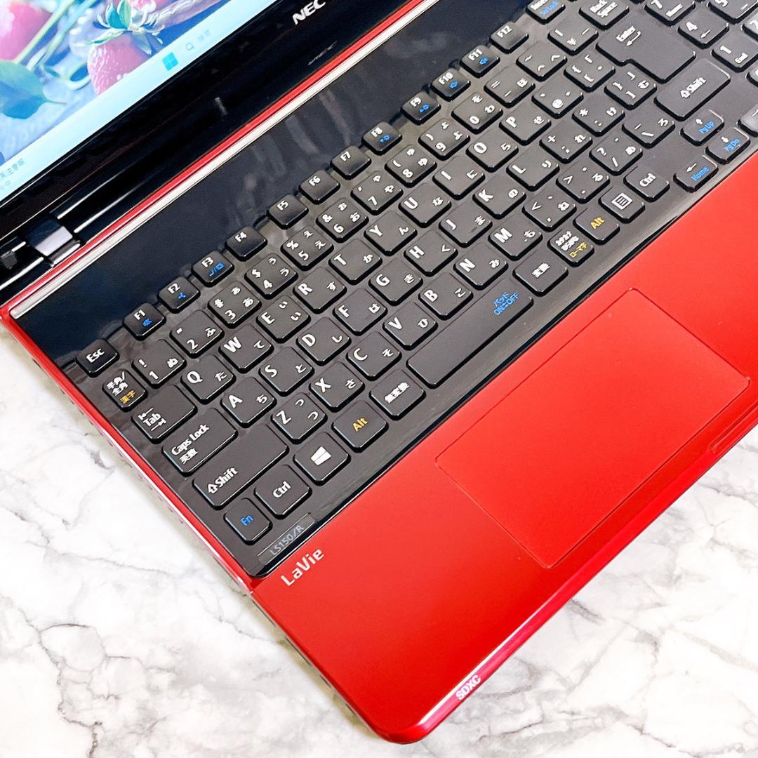 超美品✨Windows11✨新品爆速SSDノートパソコン赤✨カメラ薄型✨オフィス