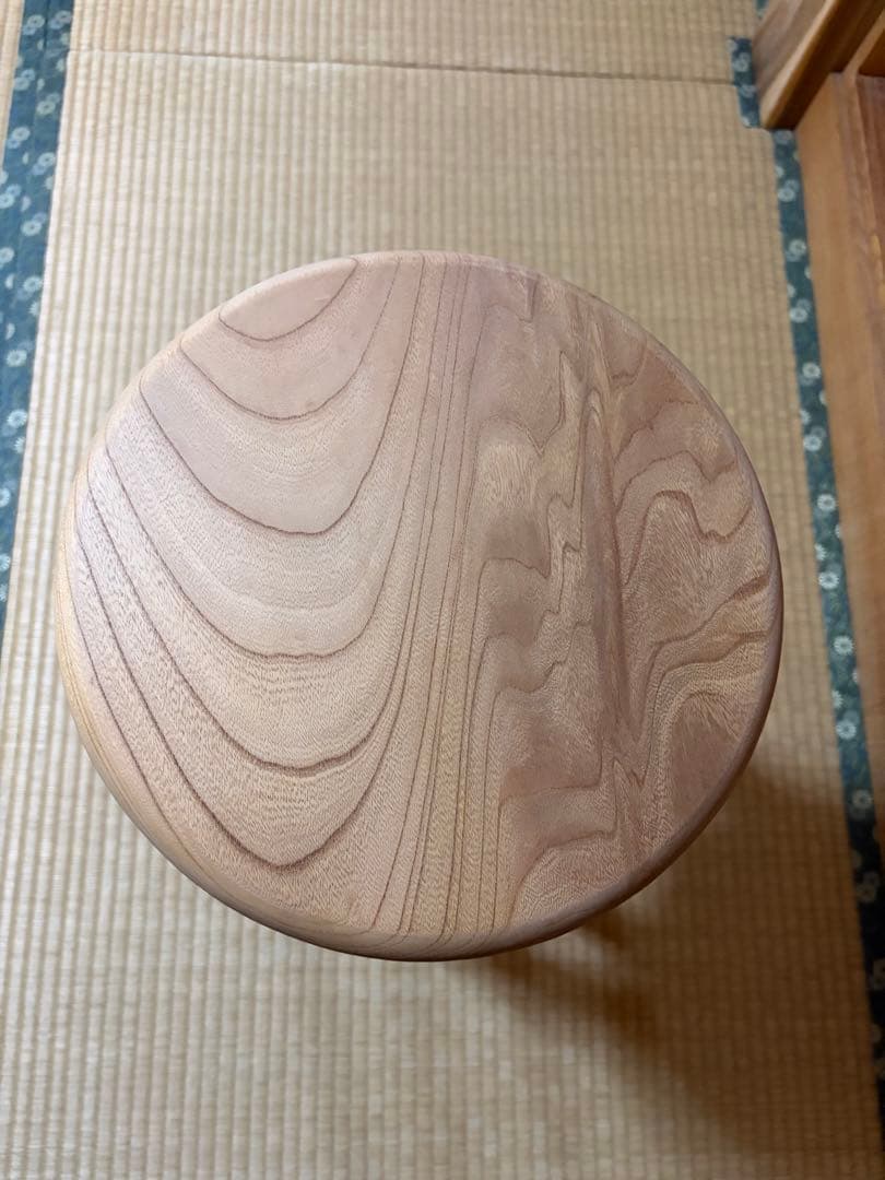 1325建具屋一筋58年のおじいちゃんの手作りスツール、イス☆けやき