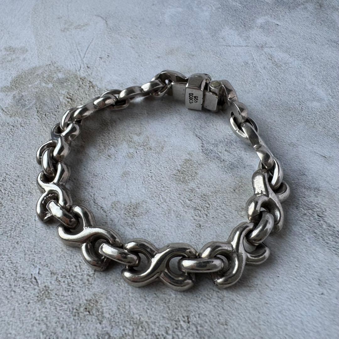 ヴィンテージ カーブチェーンブレスレット シルバー925 メキシコ製