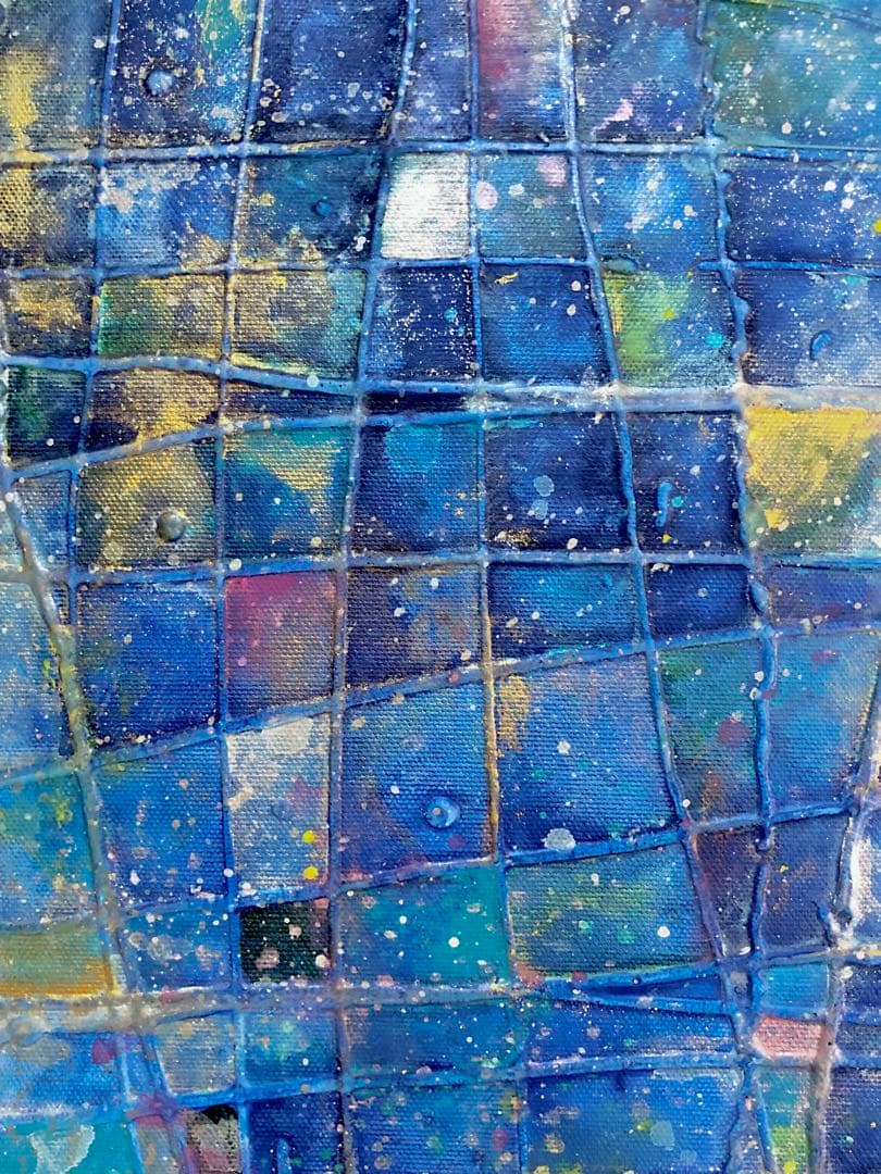 ミ*ス様 アクリル画　ひかるせかい。空の思い出　F6号キャンバス