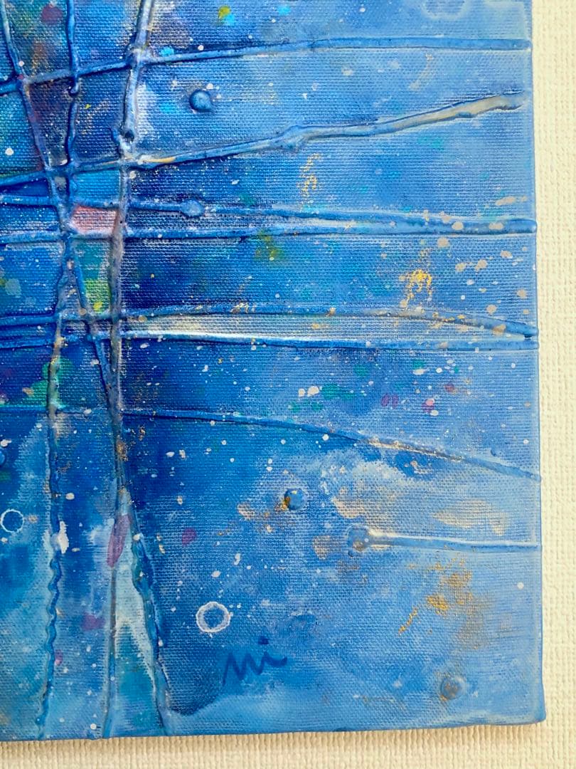 ミ*ス様 アクリル画　ひかるせかい。空の思い出　F6号キャンバス