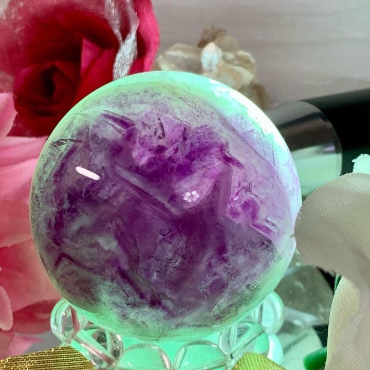 フローライト】綺麗な大玉 虹入りフローライト☆天才の石の通販はau