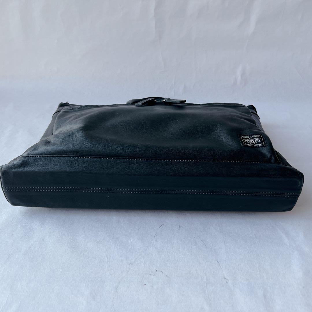 美品✨PORTER オールレザー　ビジネスバッグ　A4収納　ブリーフケース　黒