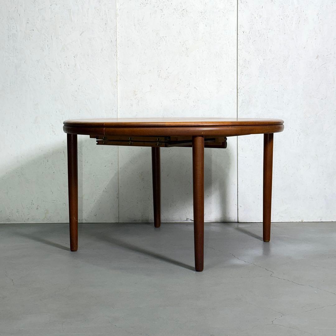 デンマーク ヴィンテージ ラウンドエクステンションテーブル(301) ※脚着脱可