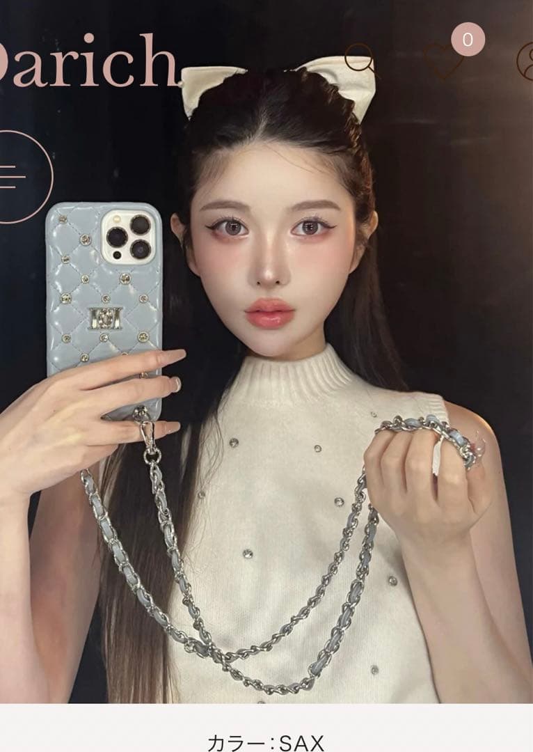Darich キルティングビジューDDチャームiPhoneケース 13.14 ダーリッチ