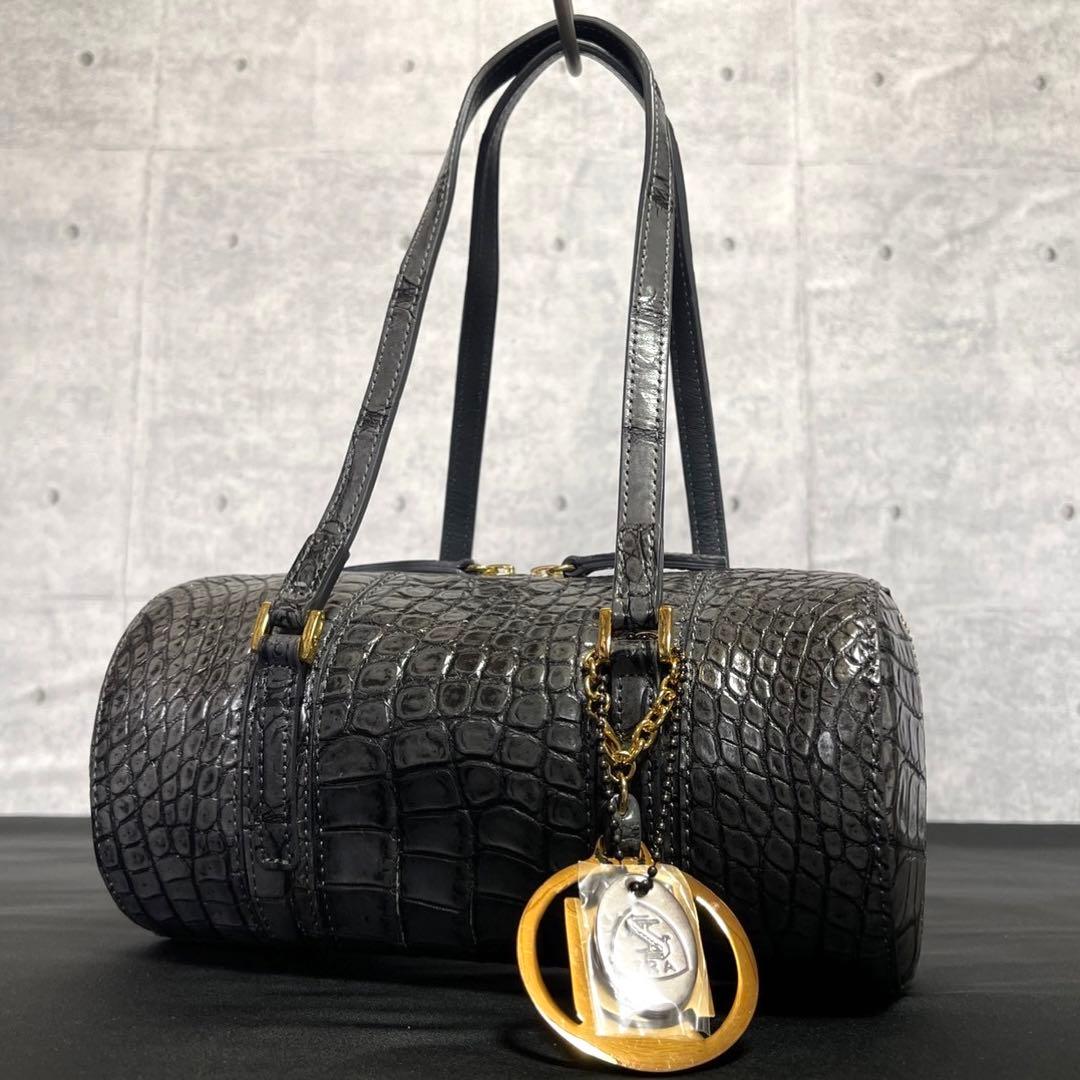 専用品BEAUGRAND クロコダイル ダークグレー JRA ハンドバッグ