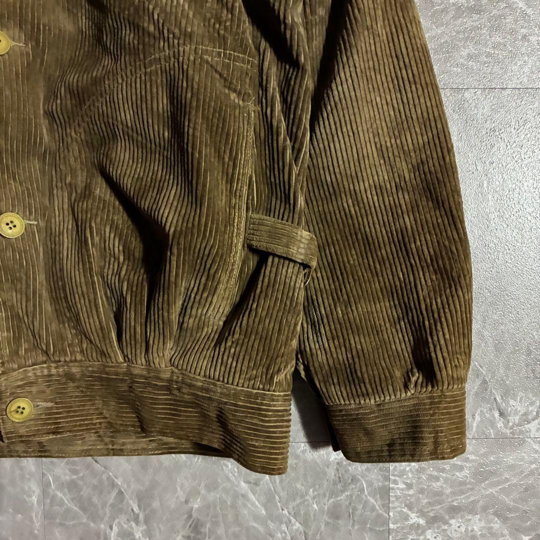 【希少】70sフランス製ヴィンテージコーデュロイジャケット渋カジ古着 樹脂ボタン