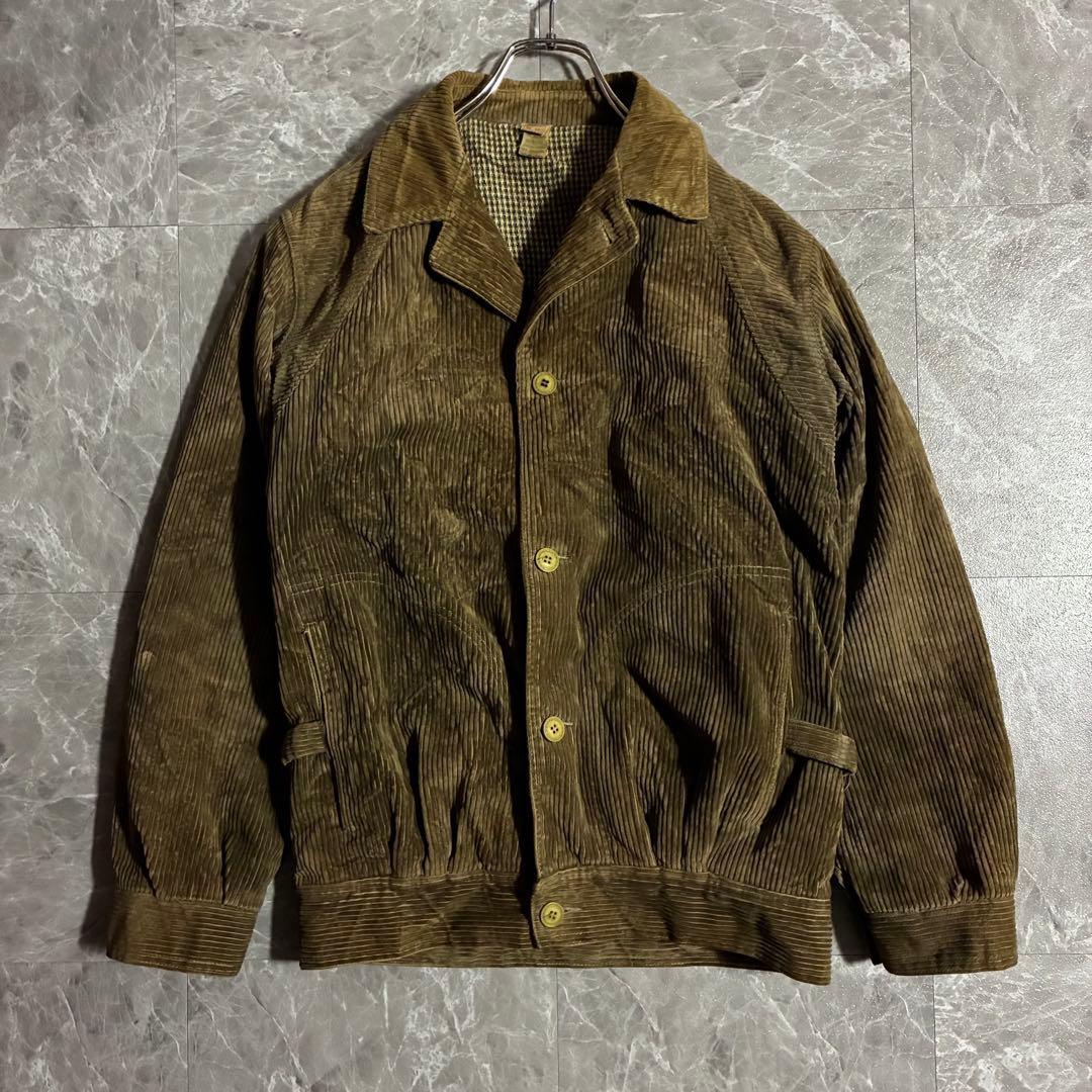 【希少】70sフランス製ヴィンテージコーデュロイジャケット渋カジ古着 樹脂ボタン