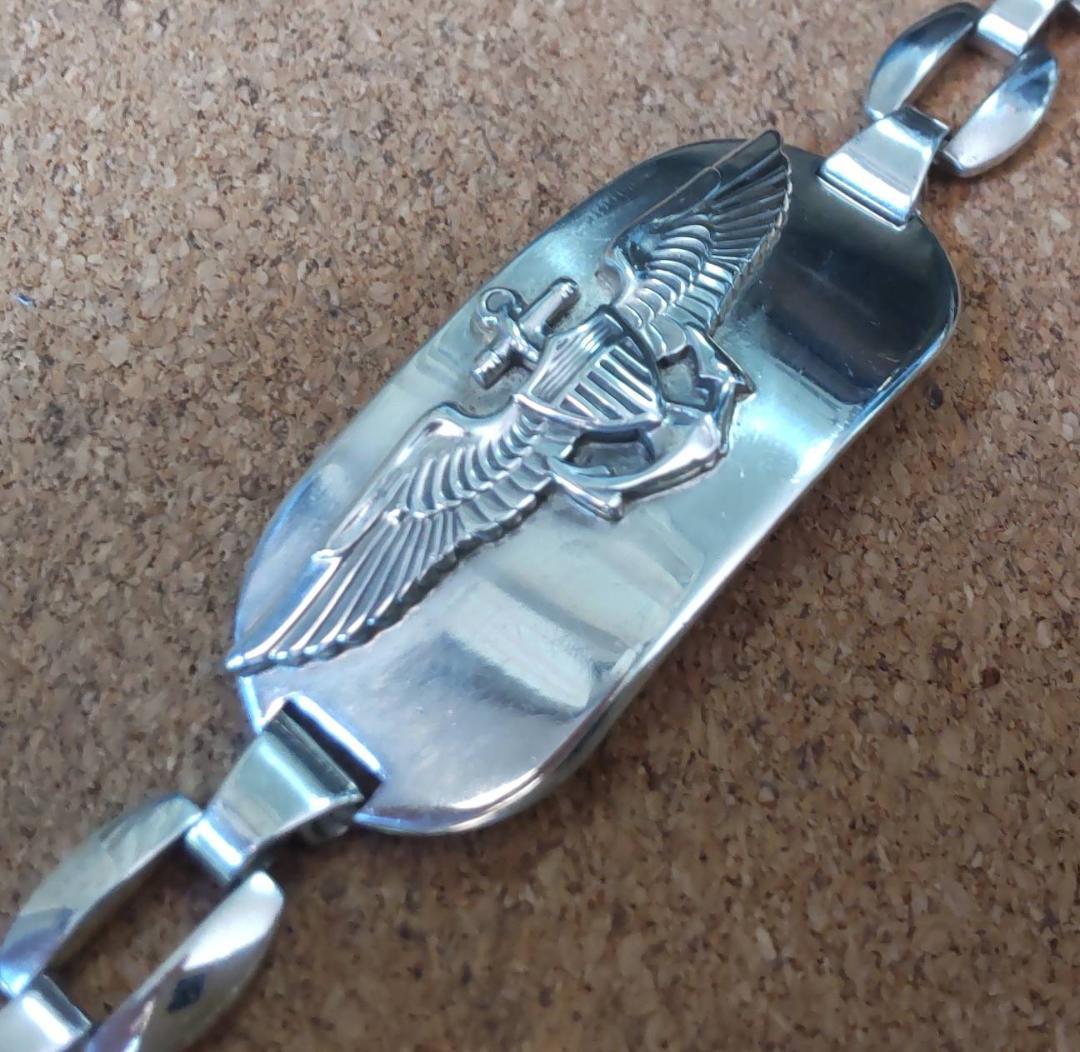 WW2 実物 USN スイートハートブレスレット Sterling Silver