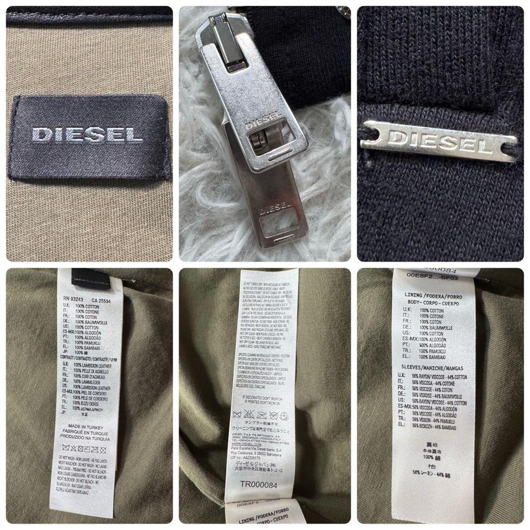 バ*ー様 美品/希少✨DIESEL ライダースジャケット 羊革 切替え ダブルジ｜