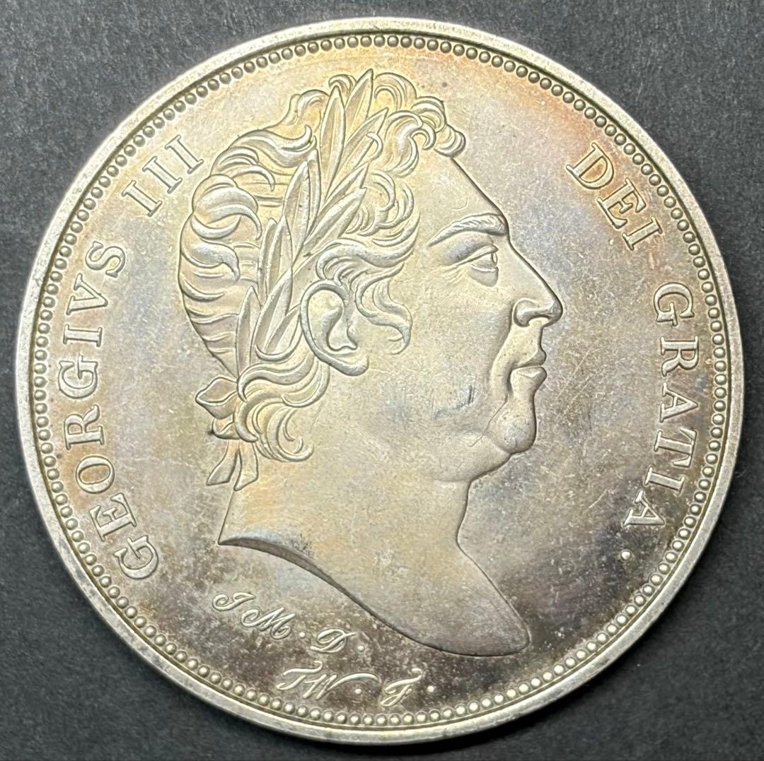 【1817年】ジョージ3世 英国クラウン銀貨 直径39.16mm イギリス 1817 ジョージ3世 1/2クラウン 銀貨 PCGS MS 64 37217924