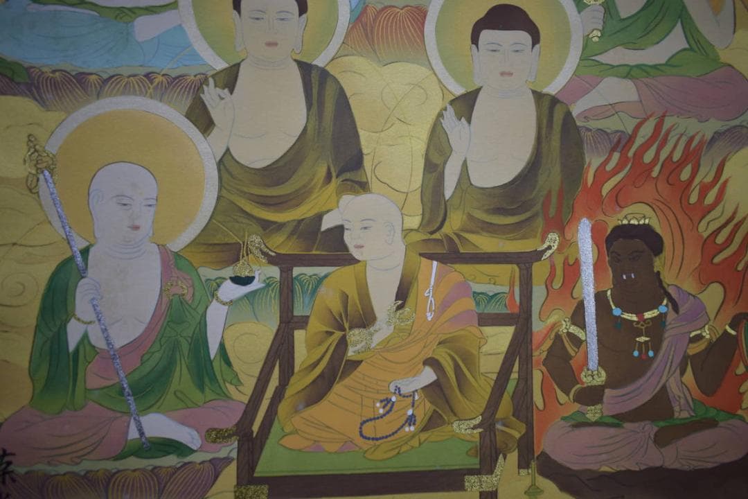 真作/島田葆光/十三仏図/十三佛図/布袋屋掛軸HI-