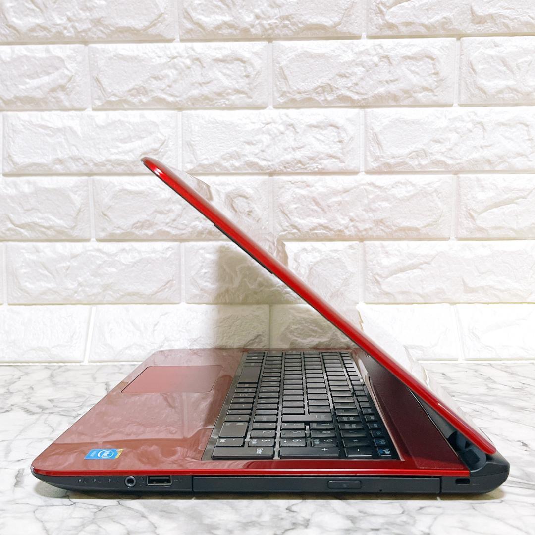 美品✨Windows11✨爆速SSDお洒落ノートパソコン赤✨カメラ薄型・オフィス