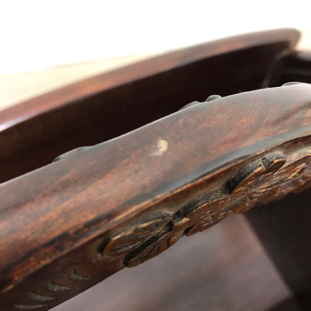 軽井沢彫り　マガジンラック　アンティーク　和風　工芸品　伝統工芸　桜