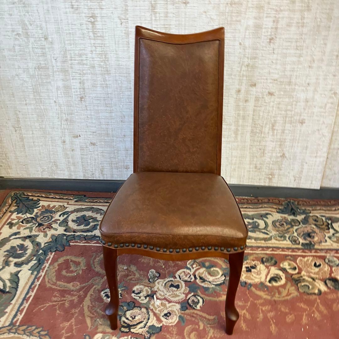 ⑦北欧レトロ マルニ木工 木製椅子 鋲打ちダイニングチェア ロビー