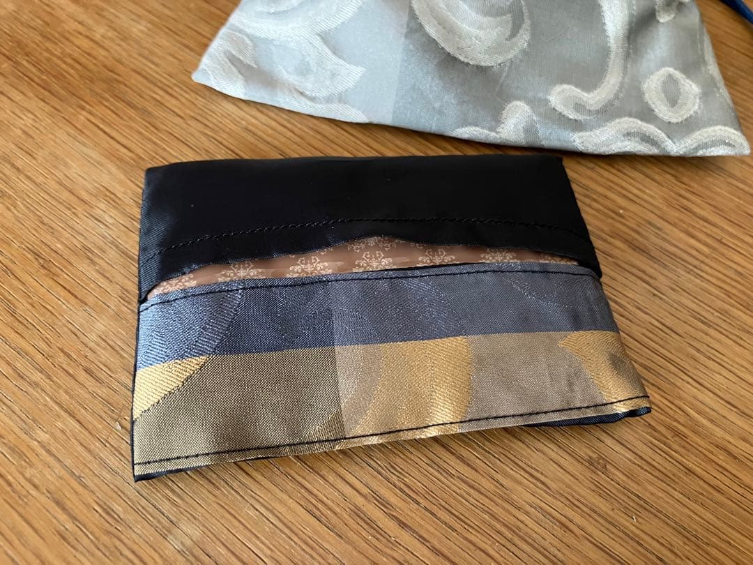 和装用バッグセット シルク混紡 竹製ハンドル