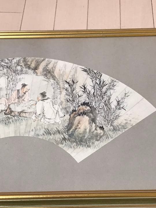 中国画家陳負蒼　真作　扇面画