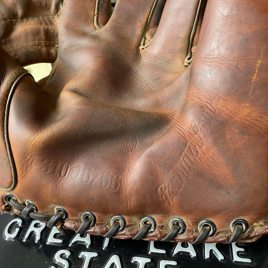 40´s〜 OLDアメリカアンティーク野球グローブ 本革USAヴィンテージ雑貨