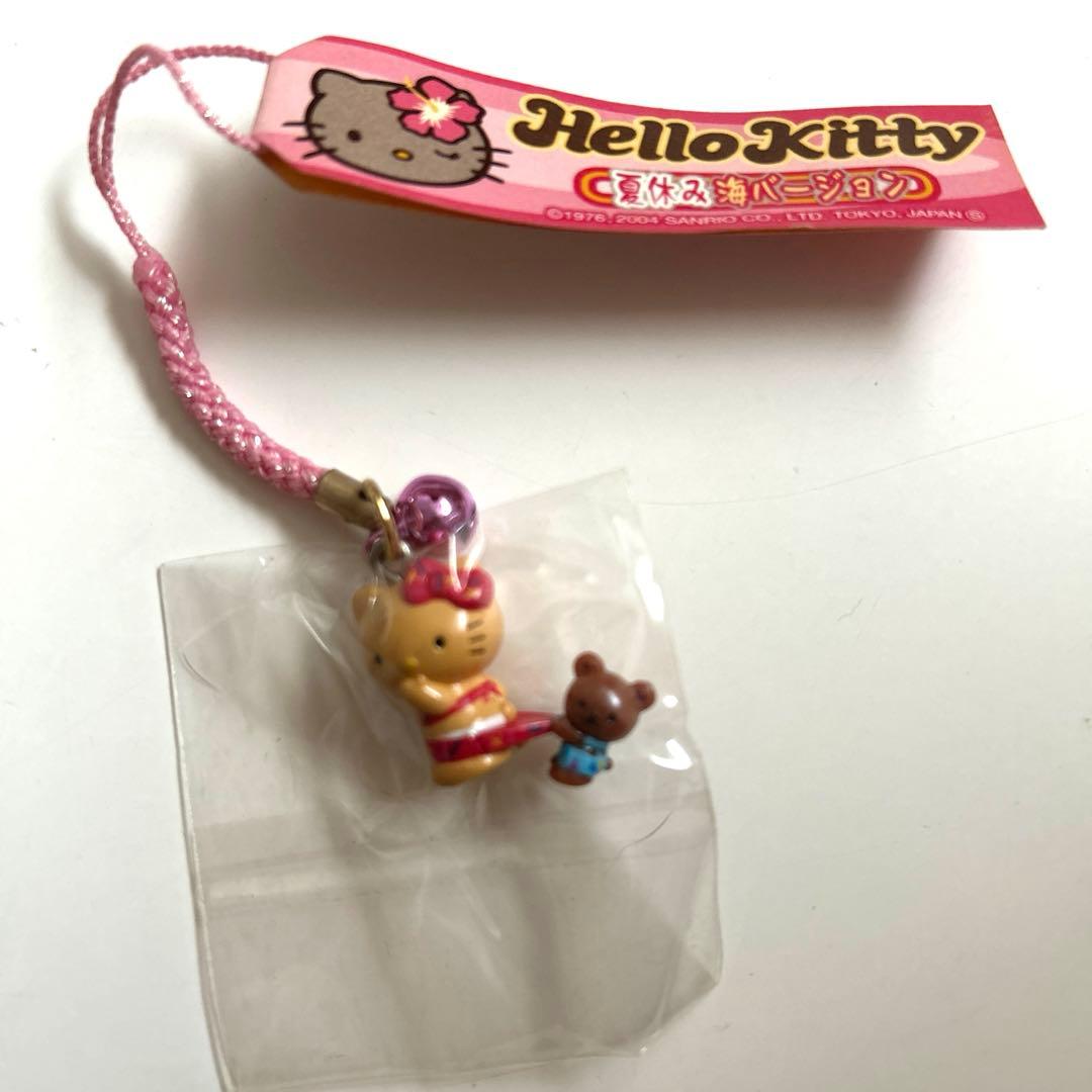 レア！夏休み海バージョン　ハローキティ　日焼け　キティ根付けストラップ　新品 レア！平成レトロ 日焼けキティ 夏休み海バージョン3種 根付け
