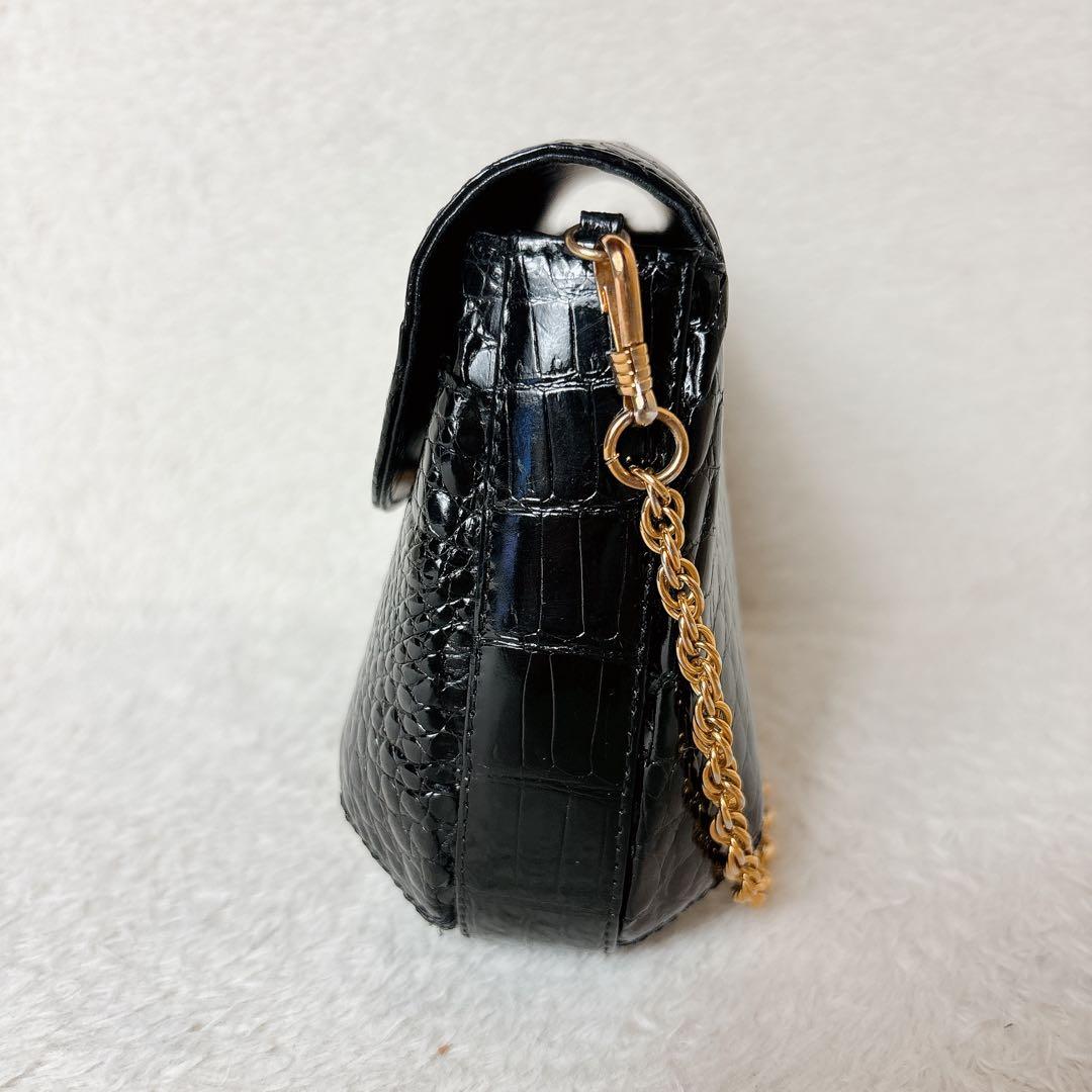 濱野 ハマノ 2way クロコダイル チェーン ショルダーバッグ サンピエトロ