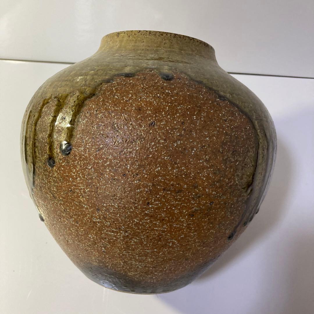 信楽ビードロ焼き・7号丸花瓶