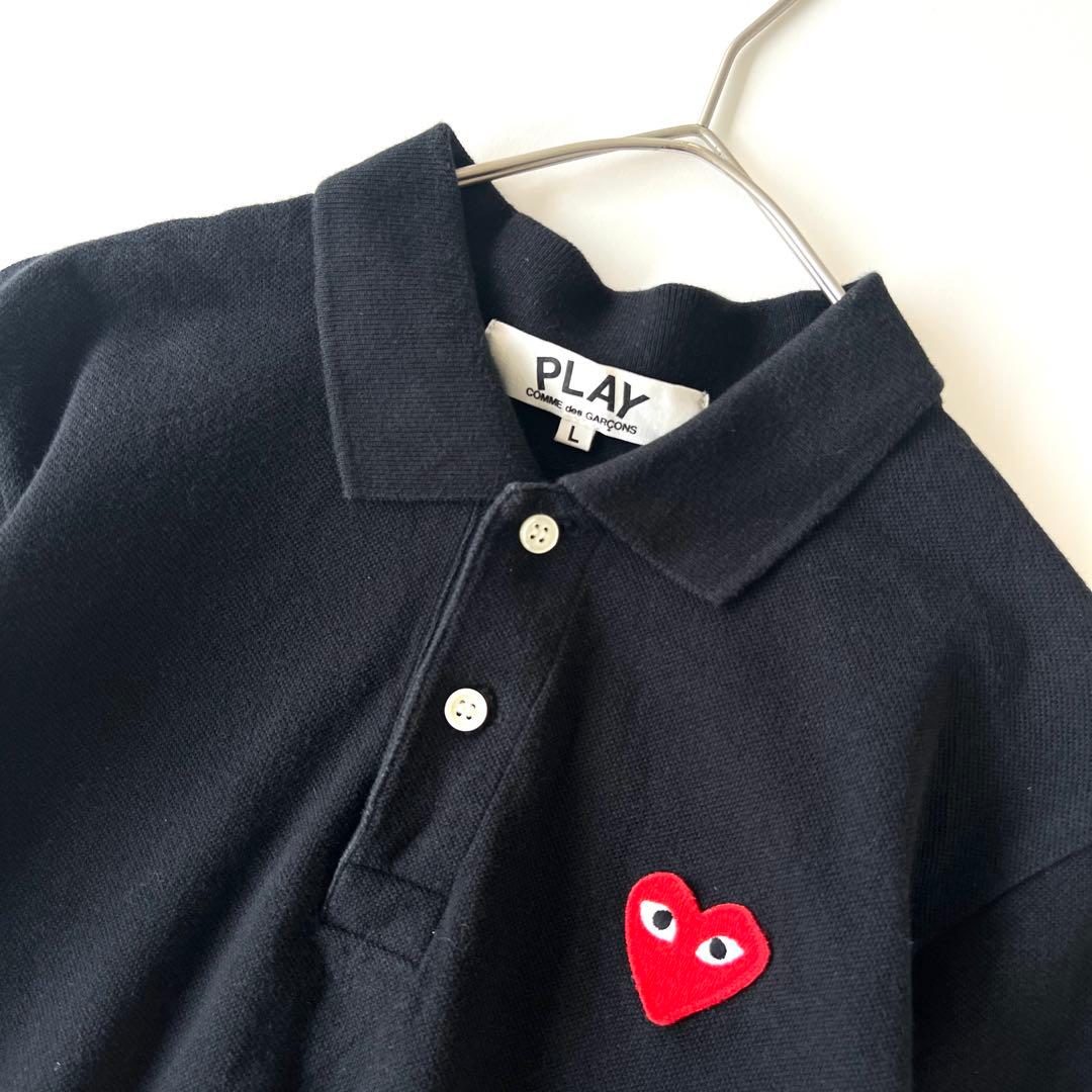 コムデギャルソン ポロシャツ ワンポイント 刺繍 ロゴ ハート
