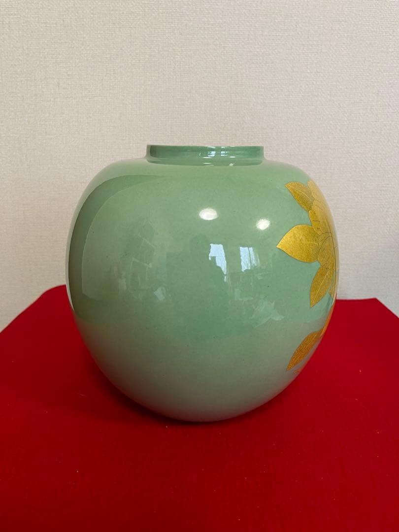 人間国宝 吉田美統 釉裏金彩 椿文 壷 共箱 共布 栞 Y32 - メルカリ