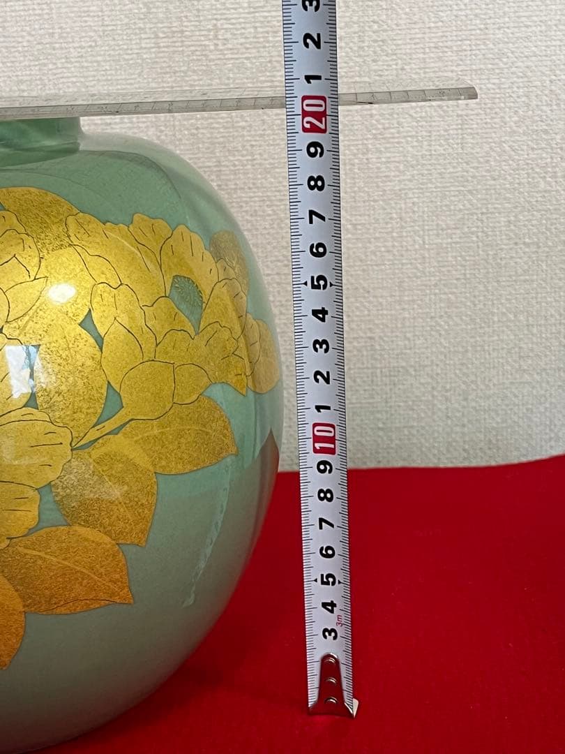 人間国宝 吉田美統 釉裏金彩 椿文 壷 共箱 共布 栞 Y32 - メルカリ