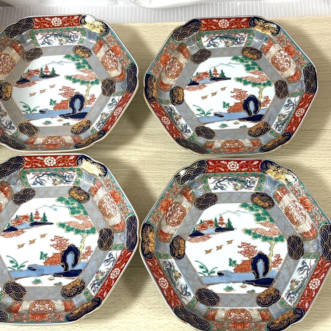 有田焼 六角皿 5枚 木箱付き