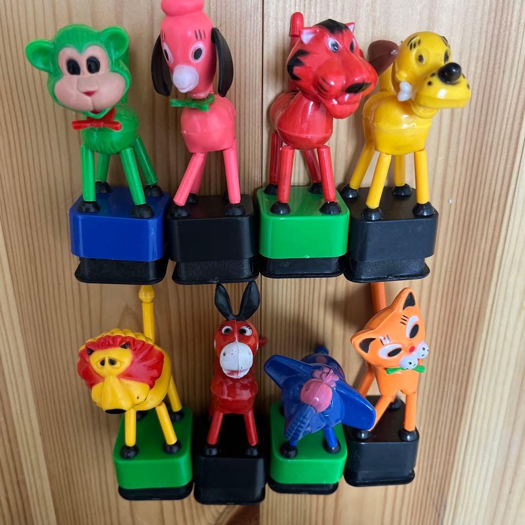 プッシュトイ　プッシュパペット　レトロ　8体セット