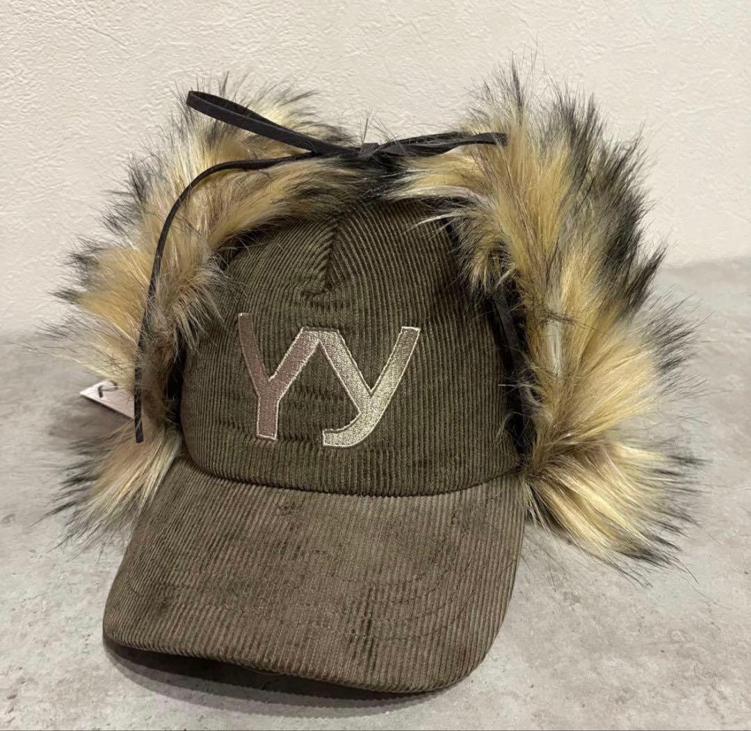 open Yy ファーキャップ ブラウン OPEN YY】FAUX FUR CORDUROY EARFLAP CAP◇ aespa着用 (OPEN